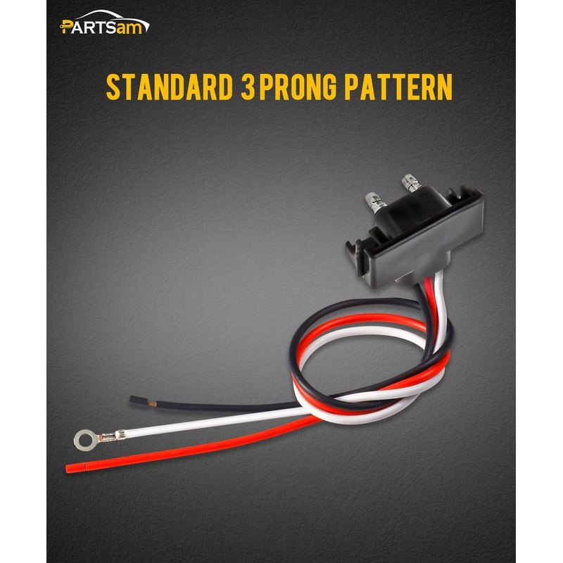 Partsam 8X Truck Trailer Molded 3 Prong Pigtail Harness Stop