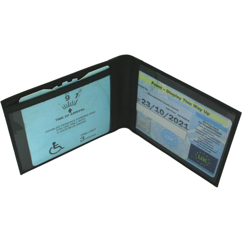 Tawny Owl Disabled Blue Badge Leather Case Holder in Black