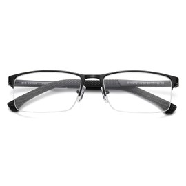 EYECEDAR 5-Pack Reading Glasses Men Metal Half Frame Spring Hinges Eyeglasses Readers for Men 1.00