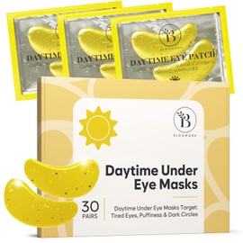 Under Eye Gel Patches (30 Pairs, Daytime), Collagen Eye Masks for Puffy Eyes, Hydrogel Mask with Caffeine & Vitamin C for Hydration & Reducing Dark Circles, Bridesmaid Gift, Self Care
