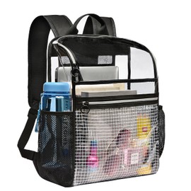 GiMiUiTo Clear Backpacks for School - Heavy Duty Transparent Bookbag (17 Inch) for Boys, Girls, College Students