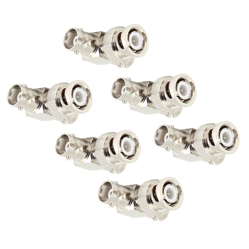 6pcs BNC Male Connector to BNC 2 Female T shape