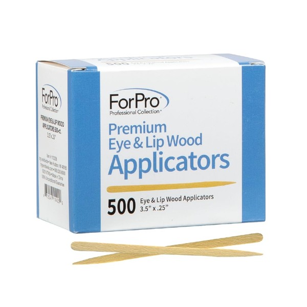 ForPro Premium Eye & Lip Wood Applicators, Non-Sterile, for Hair Removal Wax Application and DIY Projects, 3.5” L x .25” W, 500-Count