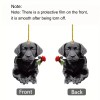 Unbranded Black Lab with a Rose Acrylic Hanging Ornament