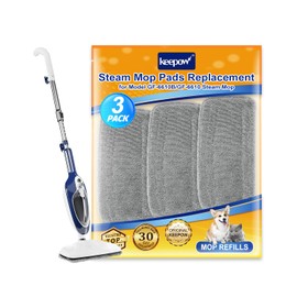 KEEPOW Steam Mop Pads Compatible with GorFanty Steam Mop Model GF-6610B/GF-6610, 3 Pack Washable and Reusable Microfiber Mop Replacement Pads Highly Absorbent, More Wider Fastener