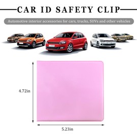 SHMZK Car Registration and Insurance Holder, 5.2"×4.7" Leather Vehicle Glove Box Document Organizer with Closure, Waterproof Auto Essential Paperwork Card Holder for Women Men (Pink)