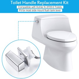 Meonum 2 Pack Toilet Flush Handle Replacement Kit, Toilet Trip Levers Side Mount Compatible with Kohler K-3722-0 Toilets/Kohler 85114-CP Trip Lever Kit, Polished Chrome