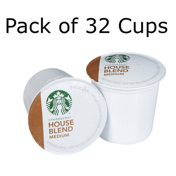 Starbucks House Blend Medium Roast 0.42 Oz (12g) K-Cup Ground Coffee for Keurig Brewers (Box of 32)