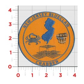 Unbranded New Jersey blue Claw Crabber 4 " Embroidered Crabbing Iron On Patch