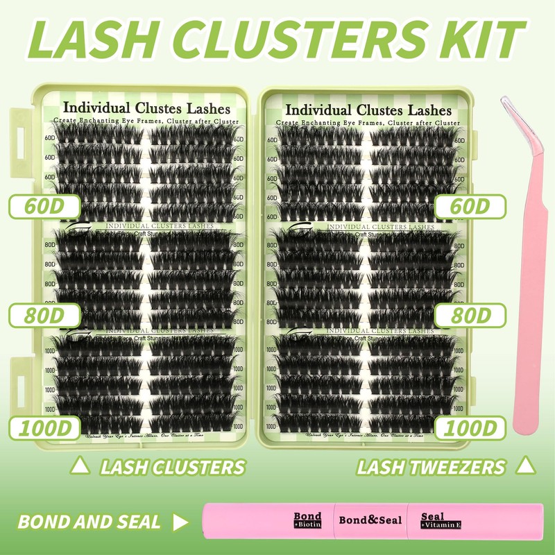 Lash Clusters Kit Natural Cat Eye D Curl Lash Clusters