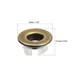 sourcing map sink rim overflow cover copper insert in hole round caps silver tone