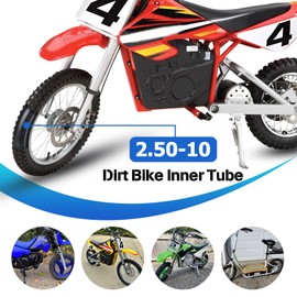 Heavy Duty 2.50-10 Inner Tube Replacement for Honda CRF50 XR50 Razor MX650 MX500 SX500 Yamaha PW50 TTR50 Suzuki JR50 SSR KDX50 Apollo Coolster 49cc 50cc Motocycle Pit Dirt Bike Parts
