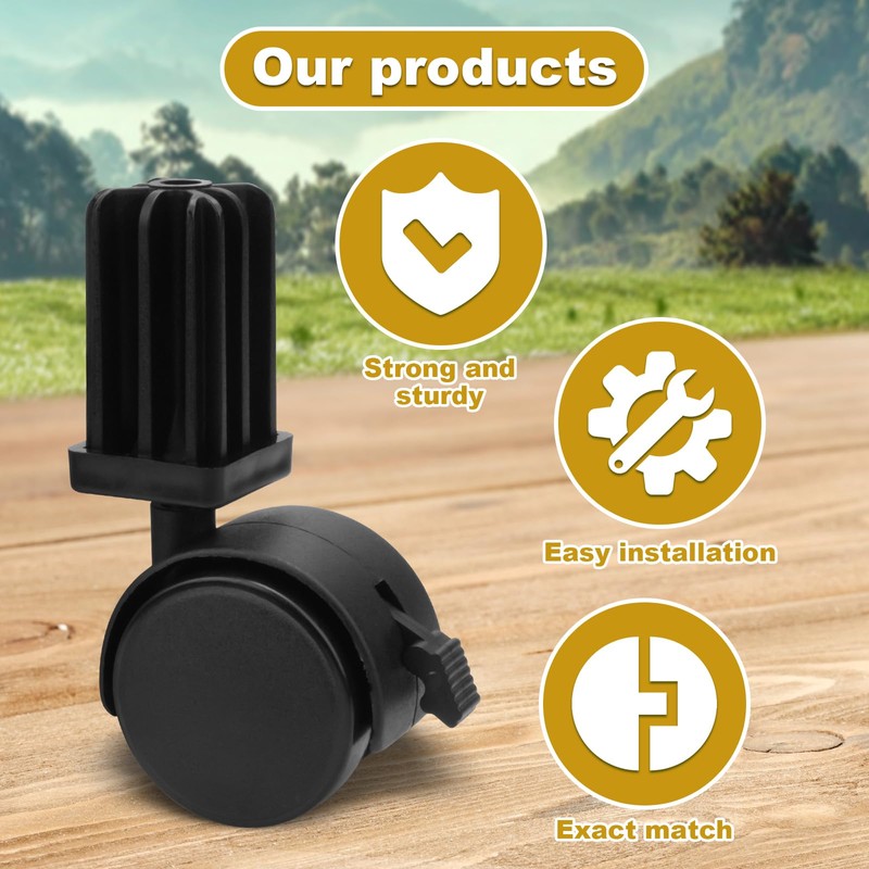 6414 Grill Wheels Replacement Includes Caster Insert Compatible with Weber，G-enesis,