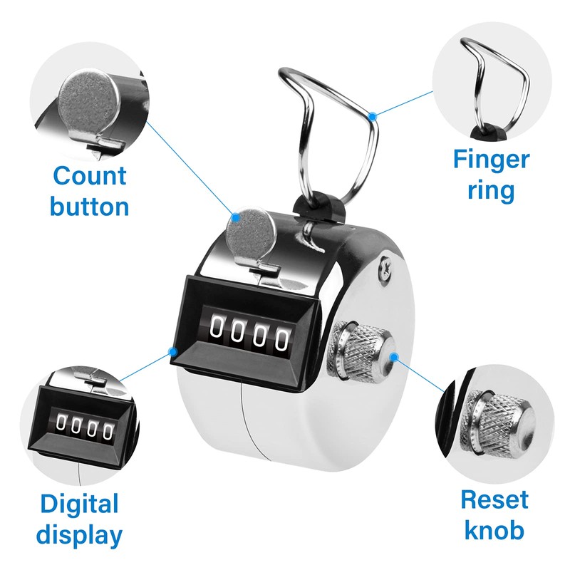SDARMING Tally Counter, 4-Digit clicker Counter, Metal Hand Tally counters