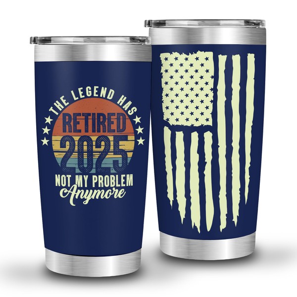 Affordali The Legend Has Retired 2025 Navy Tumbler, Funny Retirement