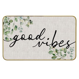 Mingnei Good Only Door Mat,Good Only Eucalyptus Leaves Kitchen Home Doormat Door Mat,Good Plant Floor Mats for House Front Indoor Inside Outdoor Entryway Rug 30 x 17 Welcome Mat