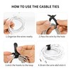 130-Pack Reusable Cable Management Straps, 6 Inch Self-Adhesive Hook &