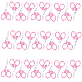 30 pieces Bulk Folding Mini Travel Scissors Stainless Steel Portable Scissors for Craft School Office Sewing DIY (pink)
