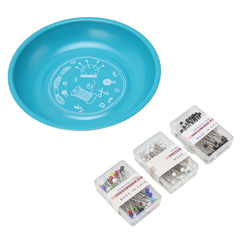 Magnetic Bowl Pin Dish with 150pcs Bead Needles Safe 430