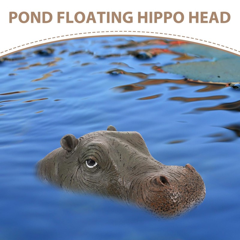 Cabilock Hippo Decoration Resin Floating Pond Statue Hippo Sculpture Outdoor