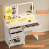 BTHFST 42.5" Fluted Makeup Vanity Desk with Touch Screen Mirror