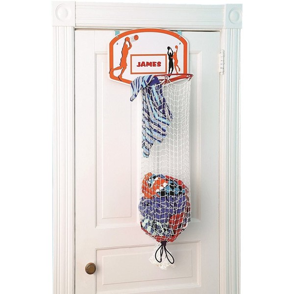 Etna Over the Door Basketball Laundry Hamper -Space Saving Hanging Laundry Hamper with Metal Ring, Backboard, Drawstring Bag-Fun Laundry Hamper to use in Kids Room, Dorm Rooms, Dunk Away Dirty Laundry