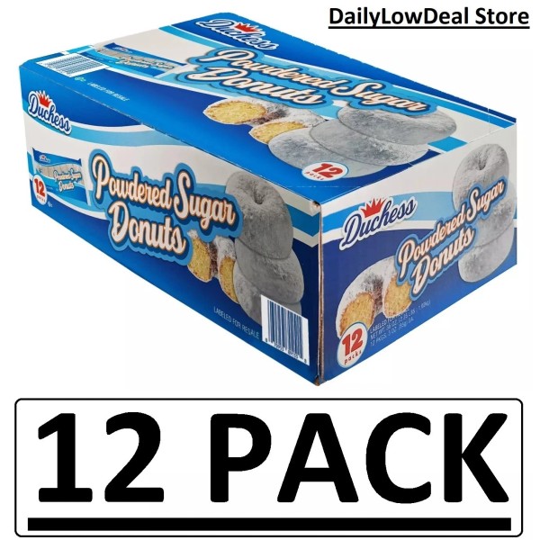 Duchess 12 PACK - Duchess Mini Powdered Sugar Donuts, 3