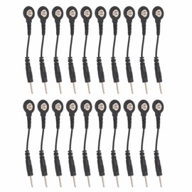 20pcs Black Snap Electrode Wire Electrode Lead Wires for TENS Machine Digital Treatment Machine 2 Inch
