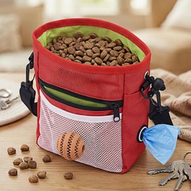 Porta Bolsas Para Perro, 3 En 1 Accesorios Para Perro, Con Bolsa Para Premios Perro, Clicker Para Perro Y Bebedero Para Perro Portatil, Bolsa De Paseo Entrenamiento Para Perros Porta Premios Snack