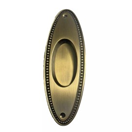 Nostalgic Warehouse Antique Brass Door Handles Beaded Flush Pull 701401