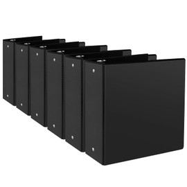 CIXILDTS 3" 3 Ring Binder, Standard 3-Inch Round Ring Binder Fit Letter Size Paper, Presentation View Binders, 6 Packs, Black