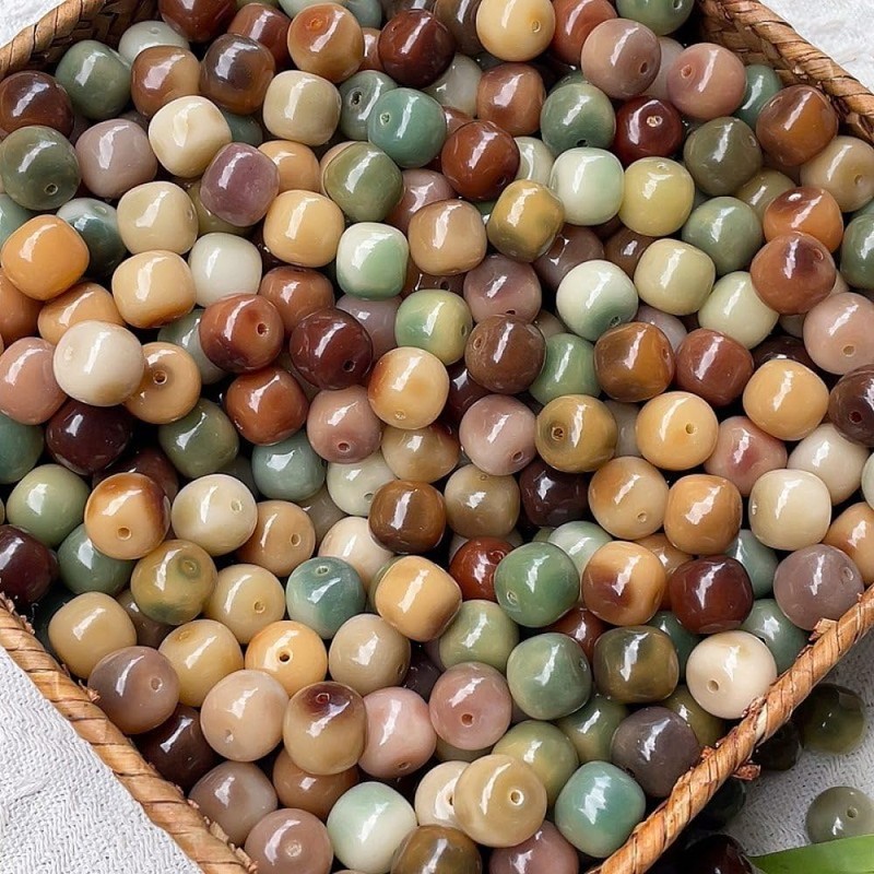 qbodp 100 Pcs 12mm Mixed Beads for Jewelry Making, Bodhi