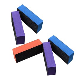 Baluue 5pcs Mixed Color Three-sided Sponge Nail Files for Women Practical Manicure Tools for Nail Art for Home and Salon Use Safe Easy for Polishing and Sanding