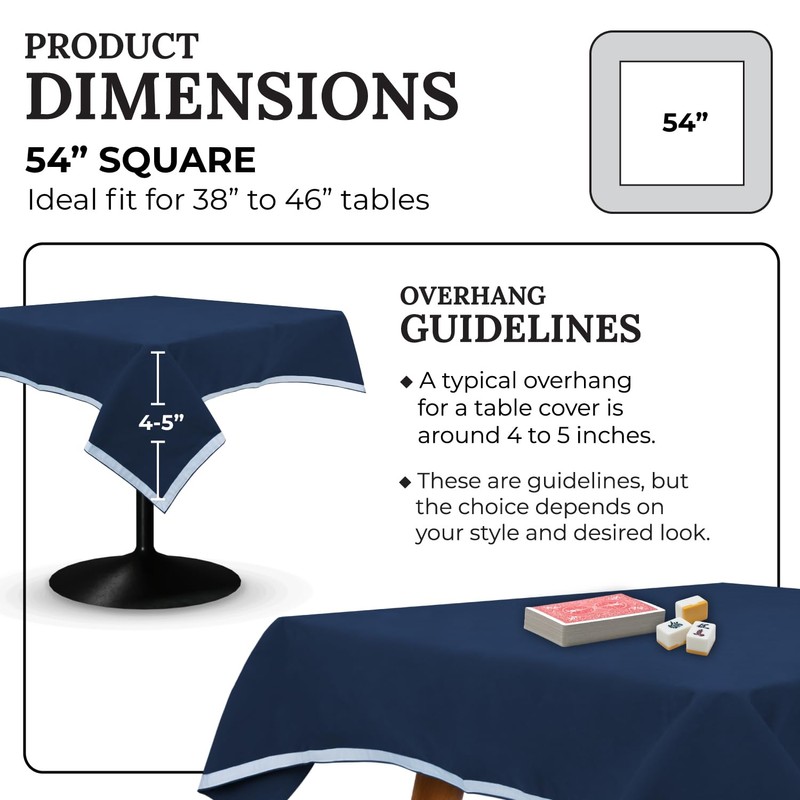 Sanders Classics Card Table Covers-54 Square (Navy)