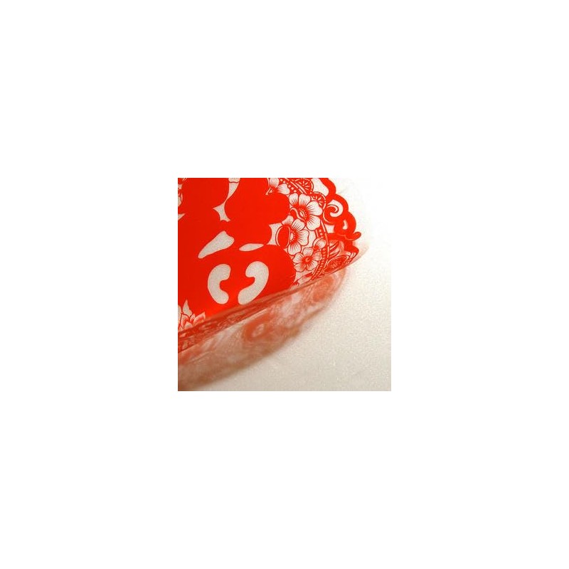 Red Round Chinese Style Cutout Ornament, Diameter 14cm, Perfect for