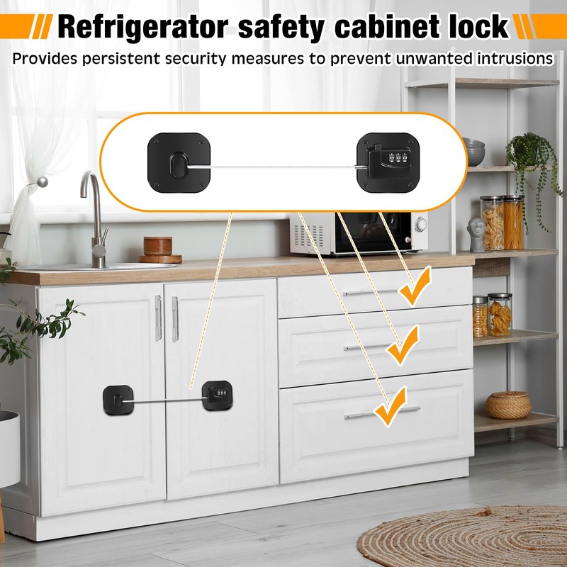 Yaocom 8 Pack Fridge Lock Heavy Duty Locks for Fridge