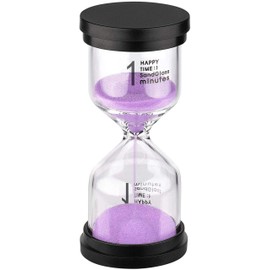 SuLiao Hourglass 1 Minute Sand Timer: Colorful Sand Watch 1 Min, Purple Sand Clock, Small Reloj De Arena 1 Minuto, Plastic Hour Glass Sandglass for Kids, Games, Classroom, Kitchen, Decoration