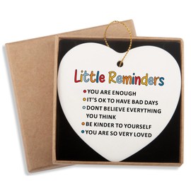 Mental Health Gift for Women Little Reminders Positive Quote Ceramic Ornament Keepsake Sobriety Gifts Encouragement Gifts Positive Gifts Inspirational Gifts for College Friend