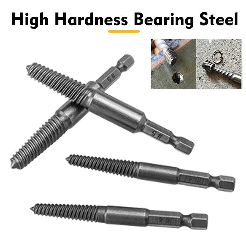 Bestgle 10pcs 1/4" Hex Shank Screw Extractor Set, Broken Screw