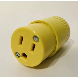 Hubbell - 15 Amp 125 VAC - Grounding Clamptite Female Connector (Yellow) 515CY