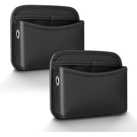 2 piezas de organizador de bolsillo lateral para auto, bolsa de almacenamiento mini con correa para celular, billetera, llave, anteojos, accesorios multifuncionales de organizador para auto