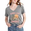 OUMASK Women Long Live Cowgirl Shirt V-Neck Cactus Graphic Tees
