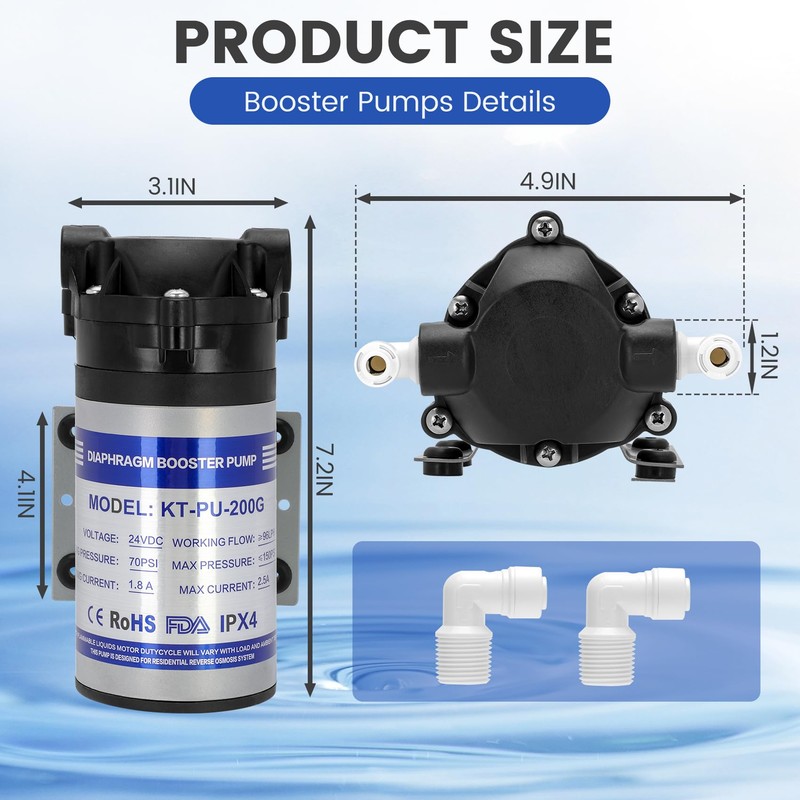 2025 Upgraded Booster Pump Kit, Suitable for Household Reverse Osmosis