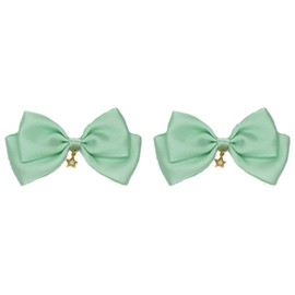 Ribbon Clip with Star Charm, Set of 2, Mint