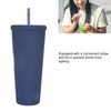 Coffee Tumbler with Lid and Straw Matte Dark Blue Double