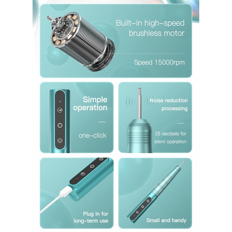 Handheld Grinder Pen USB Charging 3 Speed Control Electric Grinding