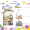 Rikolto 50 PCS Easter Drawstring Gift Bags,Plastic Easter Bags for