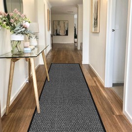 GOYLSER 15ft Hallway Runners Rug Non Slip, Long Entry Runner Kitchen Floor Runner Carpet, Black Hall Way Runner Rug Floor Mat Carpet