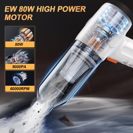 Handheld Vacuum Cordless, Portable Car Vacuum Cleaner 3 in 1 Dust Buster & Air Blower & Hand Pump, 9000PA Rechargeable Mini Handheld Vacuum for Keyboard, Inflate/Deflate