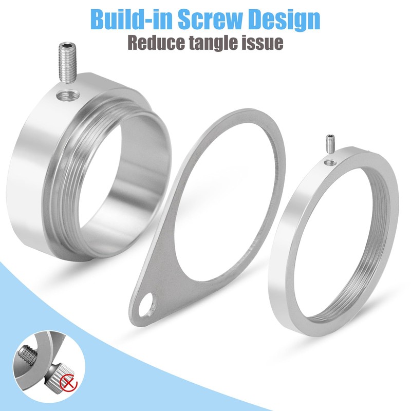 BONWIN 2" Large Flag Pole Rings, 2 Pcs Aluminum Alloy